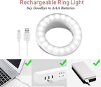 Selfie Ring Light, Oternal Ring Light Rechargeable Portable Clip-on Selfie Fill Light for iPhone Android Smart Phone Photography, Camera Video, Girl Makes up