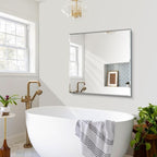 CILIBER Beveled Mirror, 36x36 inch Square Bathroom Mirrors for Wall, 3mm Tempered Glass, Upgraded Shatterproof Frameless Vanity Mirror Over Sink for Bathroom, Bedroom, Living Room and Entryway