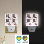 Pigsaly Led Night Light Cowgirl Hat Boots Pink Bow Hearts Night Light Plug in Wall Lamp Smart Dusk to Dawn Sensor Nightlight Led Lamp Energy Saving Lights Gift for Kids Room Bedroom Bathroom Hallway