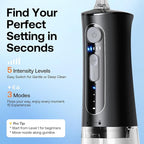 Bitvae Water Dental Flosser for Teeth, Cordless Water Teeth Cleaner Picks, 3 Modes 5 Intensities, IPX7 Waterproof, Rechargeable Water Dental Picks for Cleaning - Black