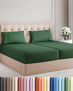 Split King Size 5 Piece Sheet Set - Comfy Breathable & Cooling Bed Sheets Set - Hotel Luxury Bedding for Women, Men, Kids, Teens, Boys & Girls - Deep Pockets, Soft, Wrinkle Free - Oeko-Tex - Emerald