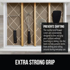 GORILLA GRIP powerGRIP Drawer Shelf and Cabinet Liner, Thick Strong Hold, Non-Adhesive Liners Protect Kitchen Cabinets and Cupboard, Bathroom Drawers, Easy Install, Breathable Mat, 17.5" x30', Beige