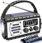 QAUYYW Emergency Radio, 20000mAh/74000mWh Weather Radio, Solar Hand Crank Radio with AM/FM/NOAA/SW Weather,Flashlight & Reading Lamp, SOS Alarm, Phone Charger for Indoor Outdoor Emergency