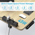 CCCEI Desk Outlet Station 45W USB C Port. 12 Outlet Desktop Clamp Power Strip Surge Protector 4800J with Switch. Nightstand Office Standing Desk Accessories Fit Thicker Table Edge or Screw Mount, 10FT