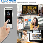 Video Doorbell Intercom System,10 Inches Touch Screen (Silver) Video Doorbell Door Phone System,Support Remote Unlock, Dual-Way Intercom,Night Vision for Villa House Apartment (2-Camera + 2-Monitor)