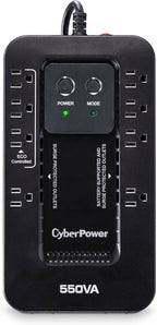 CyberPower EC550G Ecologic UPS Battery Backup and Surge Protector, 550VA/330W, 8 Outlets, ECO Mode, Compact, UL Certified