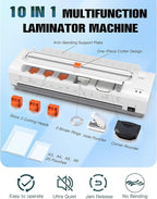 Laminator Machine 13 Inch Lamination Machine with Auto Paper Feed, Never Jam A3 Thermal Lamination, 20 Laminating Sheets 10-in-1 Laminator with Cutter, Trimmer & Corner Rounder for Office School Home