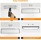Mcacggo Black 1x4 LED Flat Panel Light Surface Mount, 5000K-4000K-3000K Selectable & Triac Dimmable, Rectangular Flush Mount Ceiling Light for Kitchen Garage, 40W, 100-277V, ETL, 2 Pack