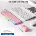 KONDOUND 2-in-1 Heated Wrist Rest Set, Ergonomic Memory Wrist Pad with RGB Lights and Non-Slip Base, Keyboard Mouse Wrist Rest for Computer Laptop Office Work and PC Gaming