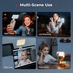 SmallRig M3 Magnetic Selfie Phone Light with Clip, 120 LEDs 2000mAh Rechargeable, 2700K-6500K, Portable Content Creators Fill Light for Video Recording, for iPhone/Laptop/Camera/Webcam (White) - 5640