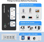 KEY POWER 2000W Voltage Converter US to Europe, 220V to 110V Converter for European Travel for Hair Dryer Straightener Curling Iron,International Universal Power Adapter with Type C, E/F, G, I, A.