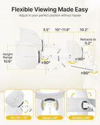 monTEK Monitor Wall Mount for 17-57“ up to 59.4 lbs Ultrawide Screens, Single Heavy-Duty Aluminum Gas Spring Monitor Arm with Full Motion Adjustment, VESA 75x75/100x100 Compatible, White