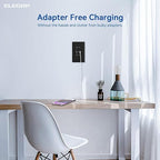 ELEGRP USB Outlets, 20 Amp Wall Outlet with 3 USB Ports, Dual USB C Ports Outlets, TR Tamper-Resistant USB Outlets Receptacles, Wall Plate Included, UL/CUL Listed, 10 Pack, Black