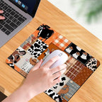 Ghost Cowboy Patchwork Halloween Square Mouse pad, Texture, Waterproof, Anti Slip Rubber Base, Computer Mouse pad, Laptop Mouse pad