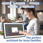 21.5 Inch Digital Calendar, Electronic Chore Chart, Smart Weekly and Monthly Planner 1920 * 1080P IPS Touchscreen Wall and Desk Calendar for Family Schedules, Black