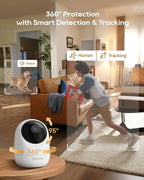 DREAME 2.5K Pet Dog Camera, Indoor Security Camera, Dual-Band 5G/2.4G Wi-Fi, Auto-Tracking, 360° Pan-Tilt, Cloud & 256GB SD Storage, 2-Way Audio, Physical Privacy Mode, Work with Alexa & Google, White