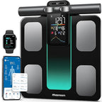 Smart Scale for Body Weight and Fat, 8-Electrode Full-Body Composition Scale with Handle, Dual-Frequency BIA, 28 Body Metrics, High Accuracy, Syncs with Apple Health & Google Fit, FSA&HSA Eligible
