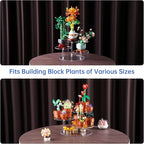 NiHome Clear Acrylic Display Stand for LEGO Botanical Collection Sets, Multi-Tier Showcase Figurine Display Shelf Riser for Collectibles and Room Decor, Perfume Riser Holder, Tabletop Plant Stand