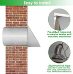Dryer Vent Cover Outdoor 4 Inch,Dryer Vent Cover Outside,Exterior Hooded Wall Vent w/Screen & Damper,Wall Mount Extractor Vent Cap Exhaust Vent Cover for Dryer Duct AC Air Ventilation,Stainless Steel
