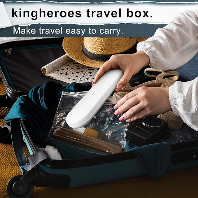 kingheroes Electric Toothbrush Set, Comes with 8 Brush Heads & Travel Case,4 Modes with 2 Minutes Built in Smart Timer, One Charge for 60 Days, 42000 VPM Motor (Black)
