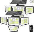 daphino 3000LM Solar Lights Outdoor with Motion Sensor,4 Head 270° Wide Angle Street Area Lights,IP65 Waterproof Security Lighting with 3 Modes(Remote,2 Pcs)