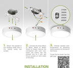 ASD LED 12" Round Flush Mount Ceiling Light Fixture, Low Profile Surface Lighting | 5CCT, Dimmable, Battery Backup, ETL Listed | 24W 2100LM 2700-6000K 120V | Kitchen, Hallway Lamp | White, 6 Pack