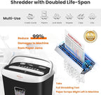 VidaTeco Paper Shredder for Home Office10-Sheet Cross-Cut Shredder with US Patented Cutter,Also Shreds Card/CD/Clip,Paper Shredding Machine for Home Use Heavy Duty with Jam Proof,3.9-Gallon Bin