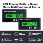 Battery Monitor with Bracket DC 12V 24V 36V 48V 60V 72V 84V Car Motorcycle Golf Cart Battery Voltage Meter Digital Capacity Indicator Gauge Voltmeter Testers for Acid & Lithium ion Ba-ttery