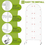 VGMiu Grid Wall Panel 1PCS Display Stand 2.6' x 5.8' FT White Grid Wall Panels Movable Retail Display Racks Floorstanding Gridwall Heavy Duty with Wheel for Art Craft Photo Displays Fair Trade Show