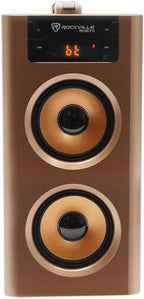 Rockville RHB70 Home Theater Compact Powered Speaker System, Bluetooth/USB/SD/FM, 4" Subwoofer, 2.1 Channel, 100W Peak, Cherry Wood Finish, for Home Entertainment