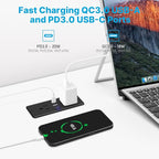CCCEI Recessed Power Strip with Outlet and USB C Ports, Furniture Flush Mount Power Strip, Small Desk Hidden Outlet for Conference Table, Nightstand, Black, 6FT.