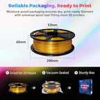 Flashforge 3D Printer Filament Silk PLA 1.75mm 1kg Spool-Dimensional Accuracy +/- 0.02mm (Gold)