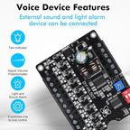 1 Pc 60W Voice Playback Module Support TF Card(32GB Max), PEMENOL DC 9-24V Sound Module Music Player Voice Broadcast Device Support Sound and Light Alarm for Home Alarm Voice Broadcast Module