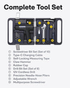 HOTO Cordless Brushless Drill Tool Set, Variable Speed, Hidden Buckle, Unique LED Screen, Intelligent Digital Display, Exquisite & Practical, High-end Drill Kit for Home/Daily Use
