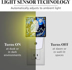 PODMemory Owl Stained Glass Night Lights Plug into Wall for Room, Owl Night Light LED for Bedroom