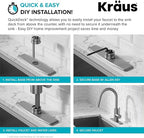 KRAUS Oletto Single Handle Pull Down Kitchen Faucet with QuickDock Top Mount Installation Assembly in Chrome, KPF-2620CH