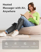 CINCOM Leg Massager with Heat and Air Compression, Cordless Calf Massager for Circulation and Pain Relief, Rechargeable Leg Compression for Edema Relief