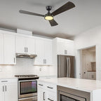 SMAAIR 56inch Smart Wifi Ceiling Fans with Dimmable LED Lights and Remote, Compatible with Alexa/Google Home/Siri/APP, Outdoor DC Fans with 10 Speeds, Timer/Schedule,Walnut