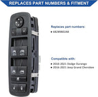 Obaee Master Power Window Switch Front Left Driver Side Compatible with Jeep Grand Cherokee Dodge Durango 2016 2017 2018 2019 2020 2021, Replace OEM 68289802AB