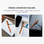 OLIGHT O'Pen 3 EDC Pen Light,120 Lumens with Green Beam, Red and White, USB-C Rechargeable LED Flashlight for Office, Writing, Presentation, Outdoor Uses, Professional Business Gift(Orange)