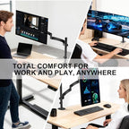 WALI Single Long Monitor Arm - 13 to 32 inch Computer Monitor Arm Desk Mount, Hold up to 19.8lbs, Extra Long Adjustable Stand, Full Motion Tall Arm, VESA 75/100mm, (GSDM001L)