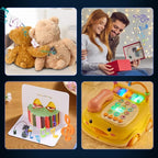Voice Module,MP3 Music Sound Chips, 16MB Sound Module for Crafts, Christmas, New Year Greeting Cards, Box with Speaker Lithium Battery Powered and USB Cable. (JR-JX7004-Push Button - 2P)