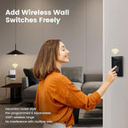 SURAIELEC Remote Control Outlet, Wireless Light Switch, Decorator Rocker Wall Switch, 15 AMP, 100ft RF Range, No Wiring No WiFi, for Plug in Pendant Light, Lamp, Small Electrical Appliance, Black