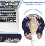 Keyboard Wrist Rest + Mouse Pad Wrist Support Set with Coasters, She Believed She Could So She Did Inspirational Quote Design Non-Slip PU Base Ergonomic Mousepad for Home Office Working Studying