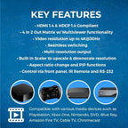 OREI 8K 2x1 HDMI Switch 4K@120hz - Auto HDMI Selector 48Gbps High Resolution Switch Between 2 Inputs Perfect for Gaming, PS5, Xbox, HDR10, Dolby Vision