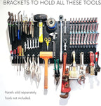 TROPEK 71-Piece Bracket Kit | Compatible with Wall Control | Assorted Hooks to hangscrewdrivers sockets Pliers Hammers Calipers Merchandise Scissors Paint Brushes for Tool Wall Organization