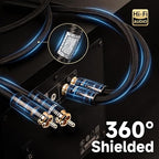 TODN Audiophile RCA Cables 3ft with Silver-Plated-OCC Core HiFi RCA Audio Cable Male to Male for Home Stereo System (3ft/1m, 1 Pair)