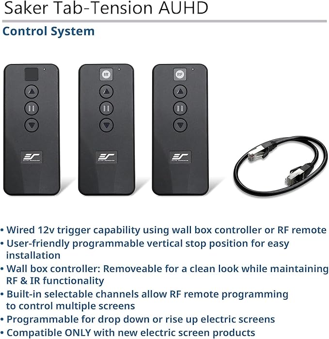 Saker Tab-Tension AcousticProUHD, Acoustically Sound Transparent Motorized Projector Screen Movie Cinema Gaming, SKT135UH2-E12-AUHD