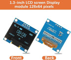 JAMHER 1.3 Inch I2C IIC OLED Display Module 128x64 Pixel Mini Self-Luminous Display Screen Board for Arduino Projects Raspberry Pi with Wire(3Pack Blue)