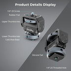 SmallRig Camera Monitor Mount Lite with Cold Shoe, Swivel 360° and Tilt 180° Holder for Field Monitor, LED, Flash and Video Shooting Photography Accessories, Max Load Capacity of 90° Tilt 3.2kg